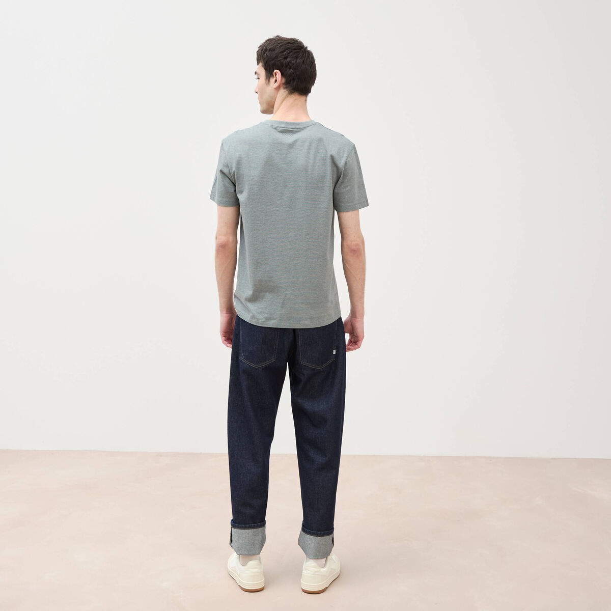 T-shirt manches courtes homme vert kaki homme