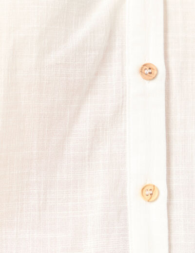 Chemise manches courtes ecru femme