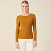 T-shirt manches longues brillant marron cognac femme