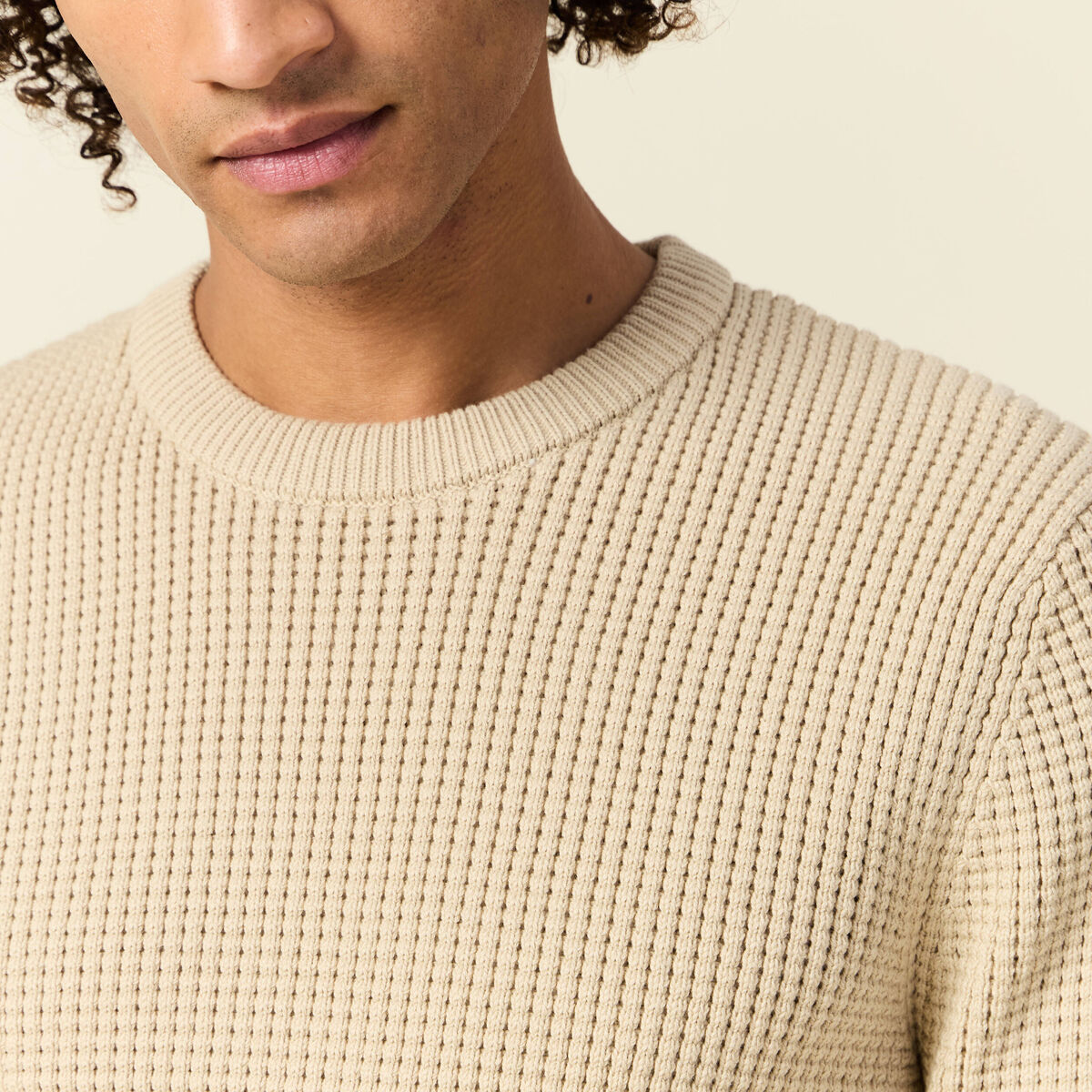 Pull éco-responsable sable homme