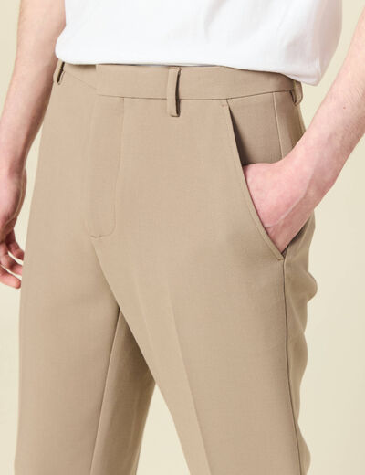 Pantalon slim cigarette taupe homme