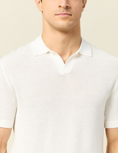 Polo manches courtes ecru homme