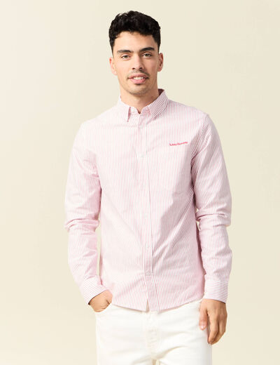 Chemise manches longues rouge foncé homme