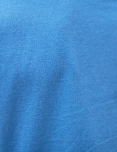 T-shirt en coton manches courtes bleu fonc&eacute; homme