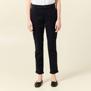 pantalon chino cigarette bleu fonce femme Pantalon chino cigarette bleu foncé femme