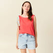 Débardeur sans manches rouge corail femme