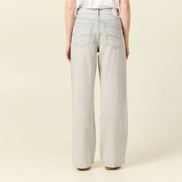 jeans large eco responsable denim gris clair femme Jeans large éco-responsable denim gris clair femme