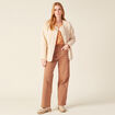Veste droite boutonn&eacute;e creme femme