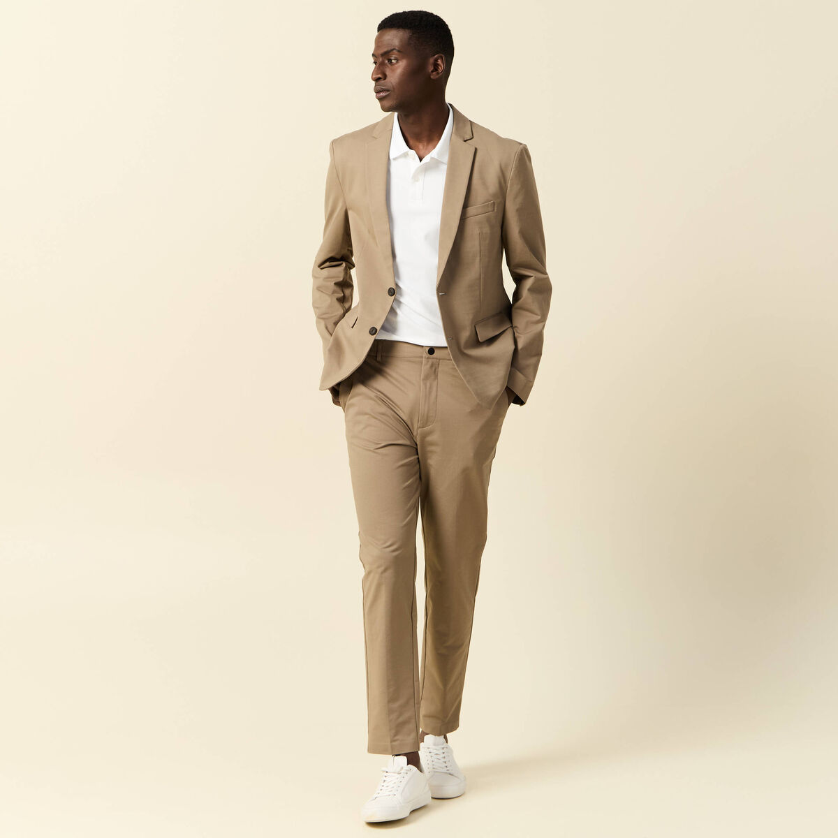 Polo manches courtes blanc homme