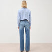 Jeans large taille haute denim stone femme