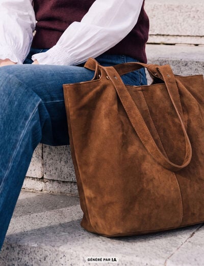 Sac cabas marron femme