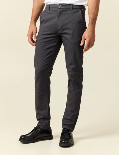 Pantalon chino slim gris fonc&eacute; homme