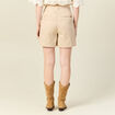 Bermuda droit taille haute beige femme