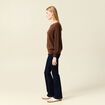 Pull manches longues fabriqu&eacute; en France marron fonc&eacute; femme