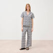 Chemise en coton manches courtes noir femme