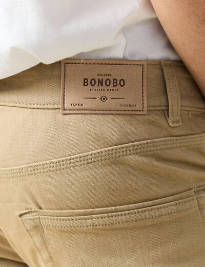 Jeans éco-responsable straight denim beige homme