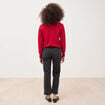 Jeans straight 7/8&egrave;me taille haute denim noir femme
