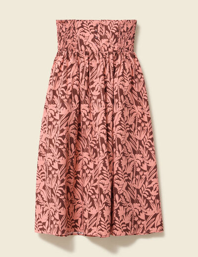 Jupe longue &eacute;vas&eacute;e en coton marron fonc&eacute; femme