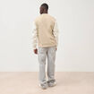 Sweat manches longues brod&eacute; beige homme