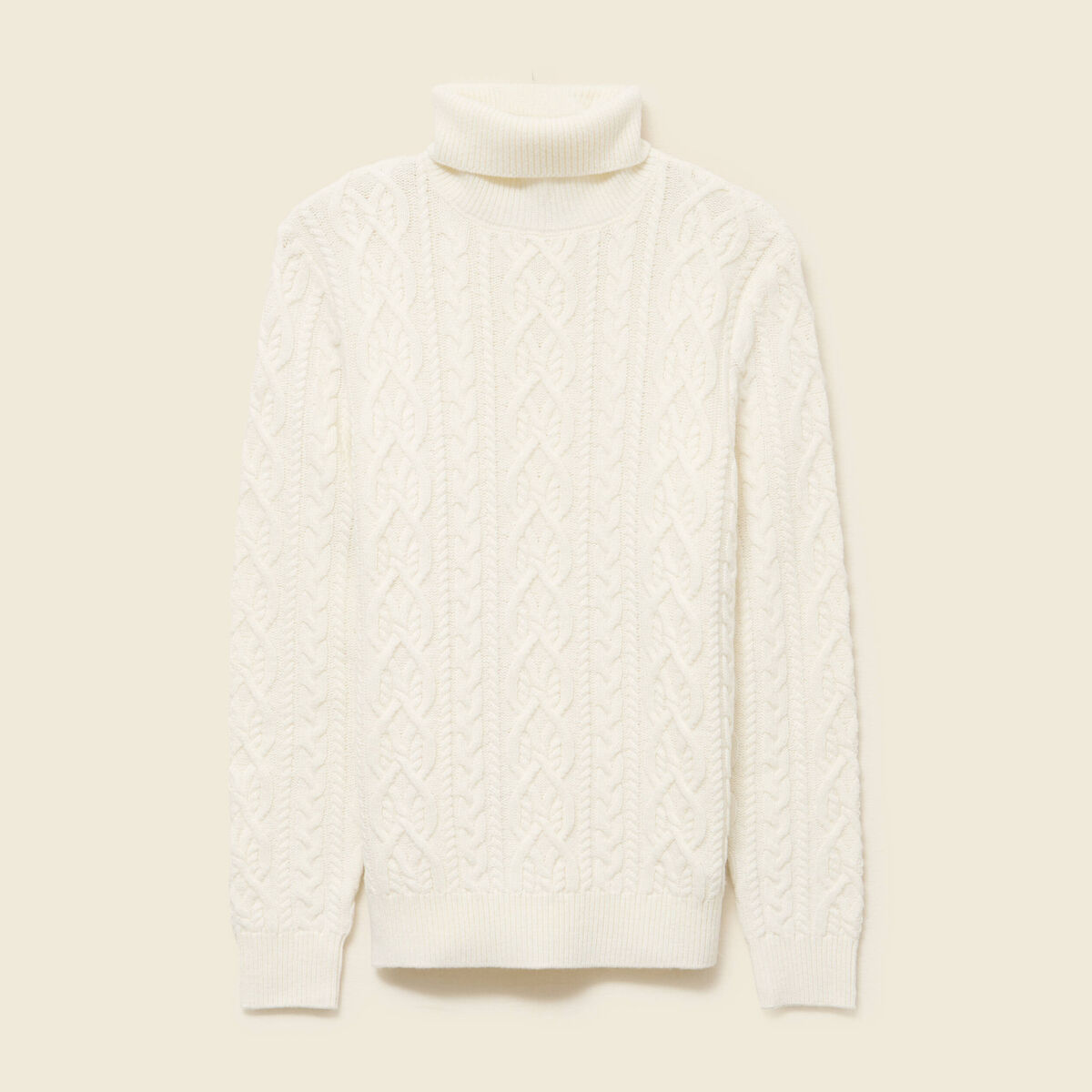 Tricot col montant ecru homme