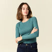 T-shirt femme maille unie Instinct vert canard femme
