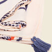 Foulard avec pampilles ecru femme