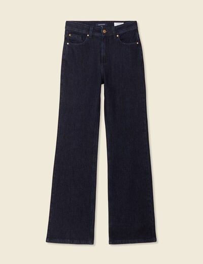 Jeans flare taille haute denim brut femme