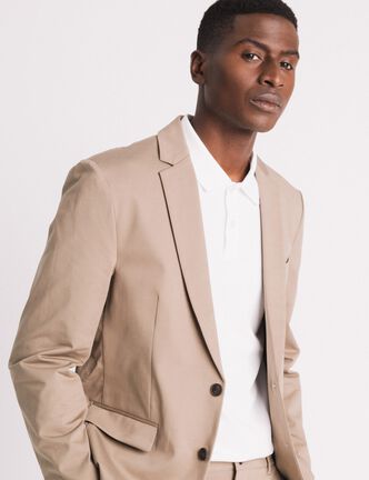 Veste blazer stretch taupe homme