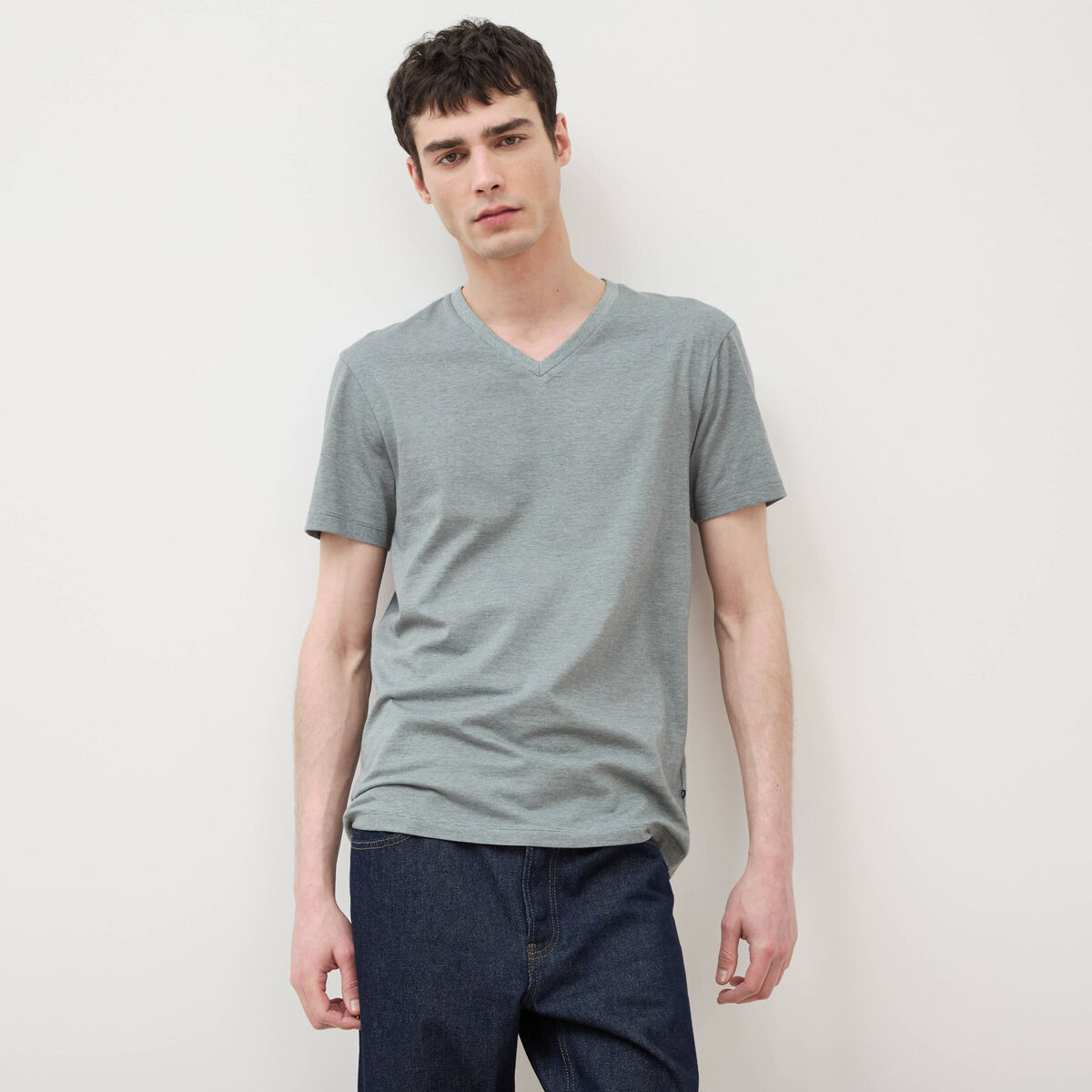 T-shirt manches courtes homme vert kaki homme