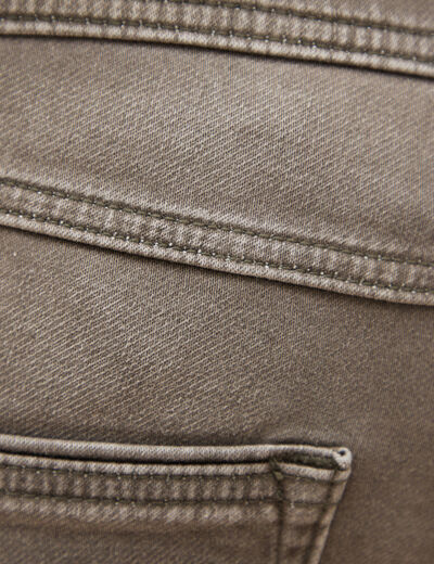 Jeans straight longueur 34 denim marron homme