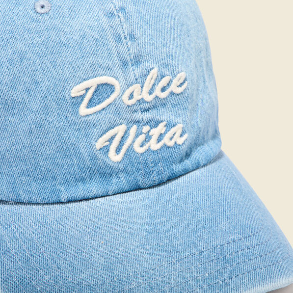 Casquette brodée en jean denim bleach femme