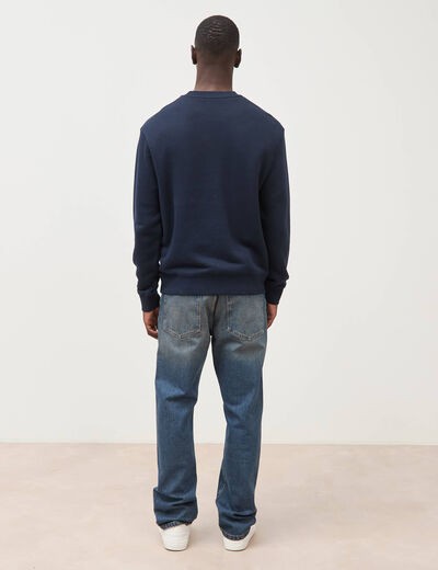Sweat manches longues bleu marine homme