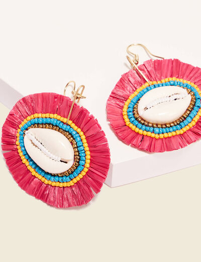 Boucles d'oreilles pendantes violet clair femme