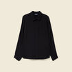 Chemise manches longues fluide noir femme