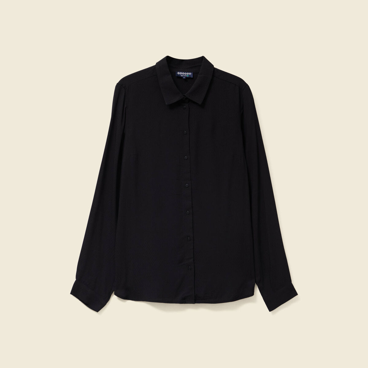 Chemise manches longues fluide noir femme
