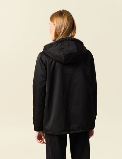 Parka r&eacute;versible noir femme