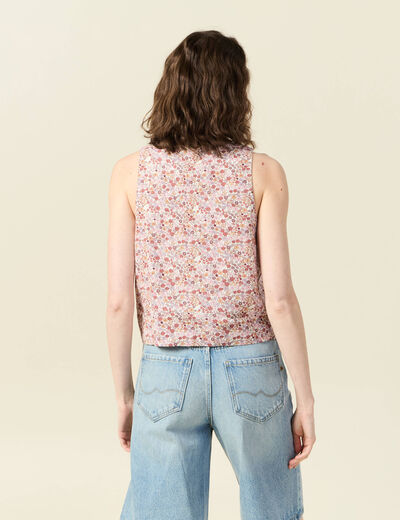 Gilet sans manches noué ivoire femme
