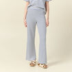 Pantalon large en maille ecru femme