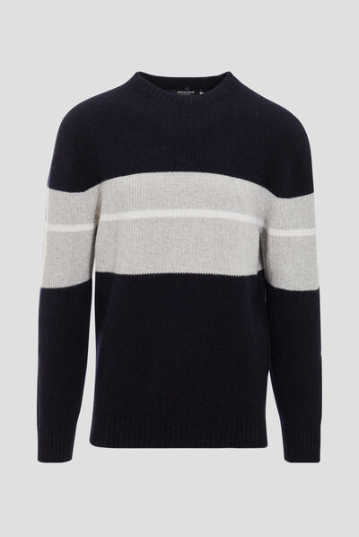Pull manches longues bleu foncé homme