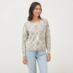 Pull manches longues col bateau vert kaki femme