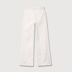 Jeans large taille haute denim blanc femme