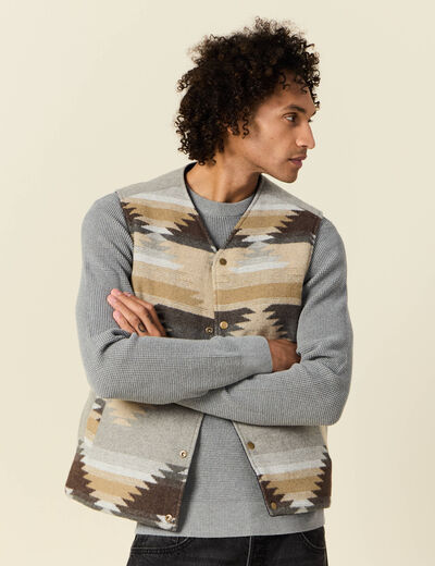 Blouson sans manche réversible beige homme