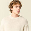 Pull col rond manches longues en coton sable homme