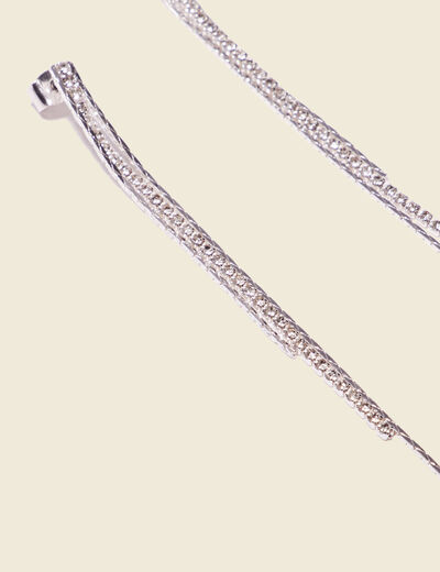 Boucles d'oreilles pendantes couleur argent femme