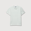 T-shirt ray&eacute; col rond manches courtes bleu gris homme