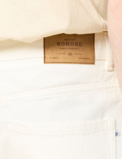 Short straight en jean denim blanc homme
