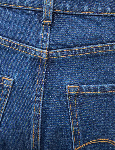 Jeans barrel taille haute 7/8&egrave;me denim brut femme