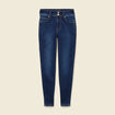 Jeans skinny 7/8&egrave;me taille haute denim brut femme
