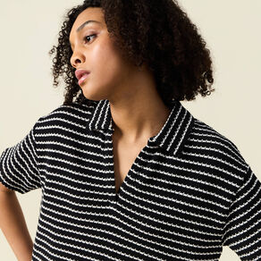 Polo manches courtes noir femme