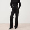 Jeans flare &agrave; pont denim noir femme